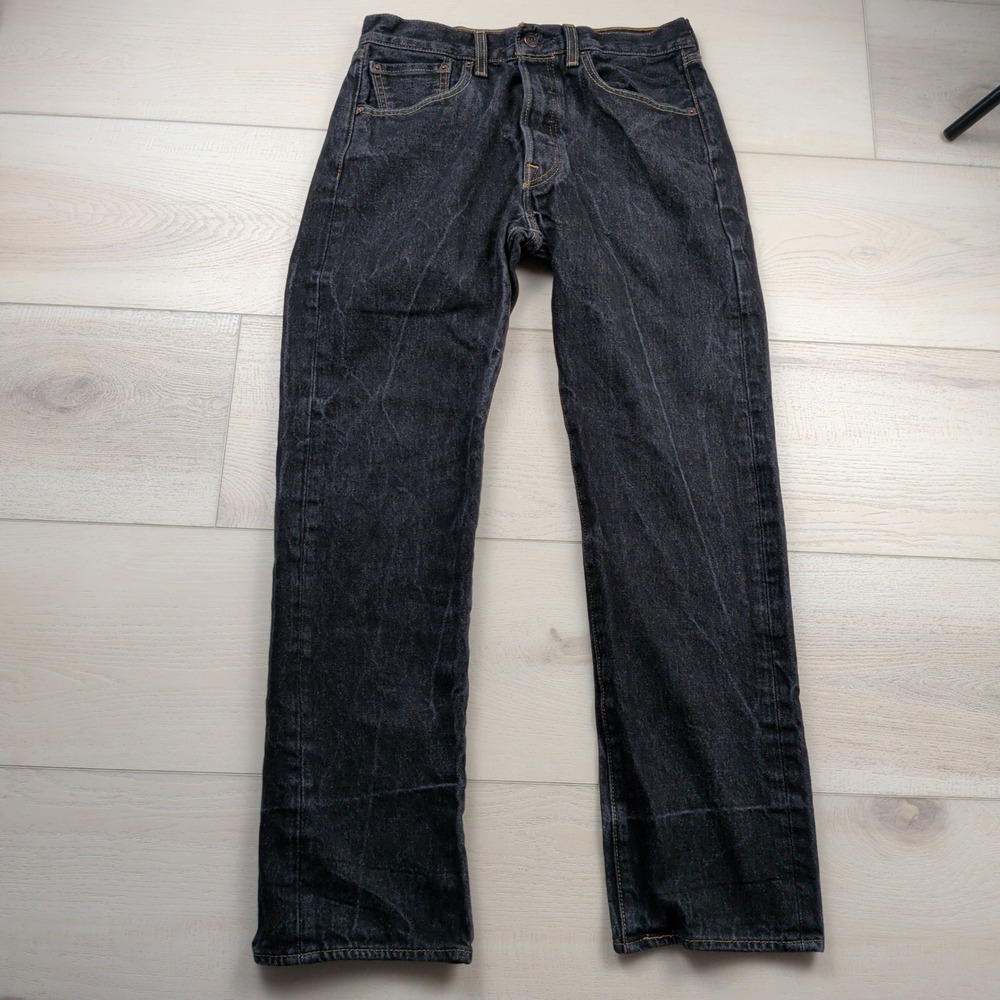Levis 501 Original Fit Mens Black Jeans 32x32 (Fits 30x30) Button Fly Denim